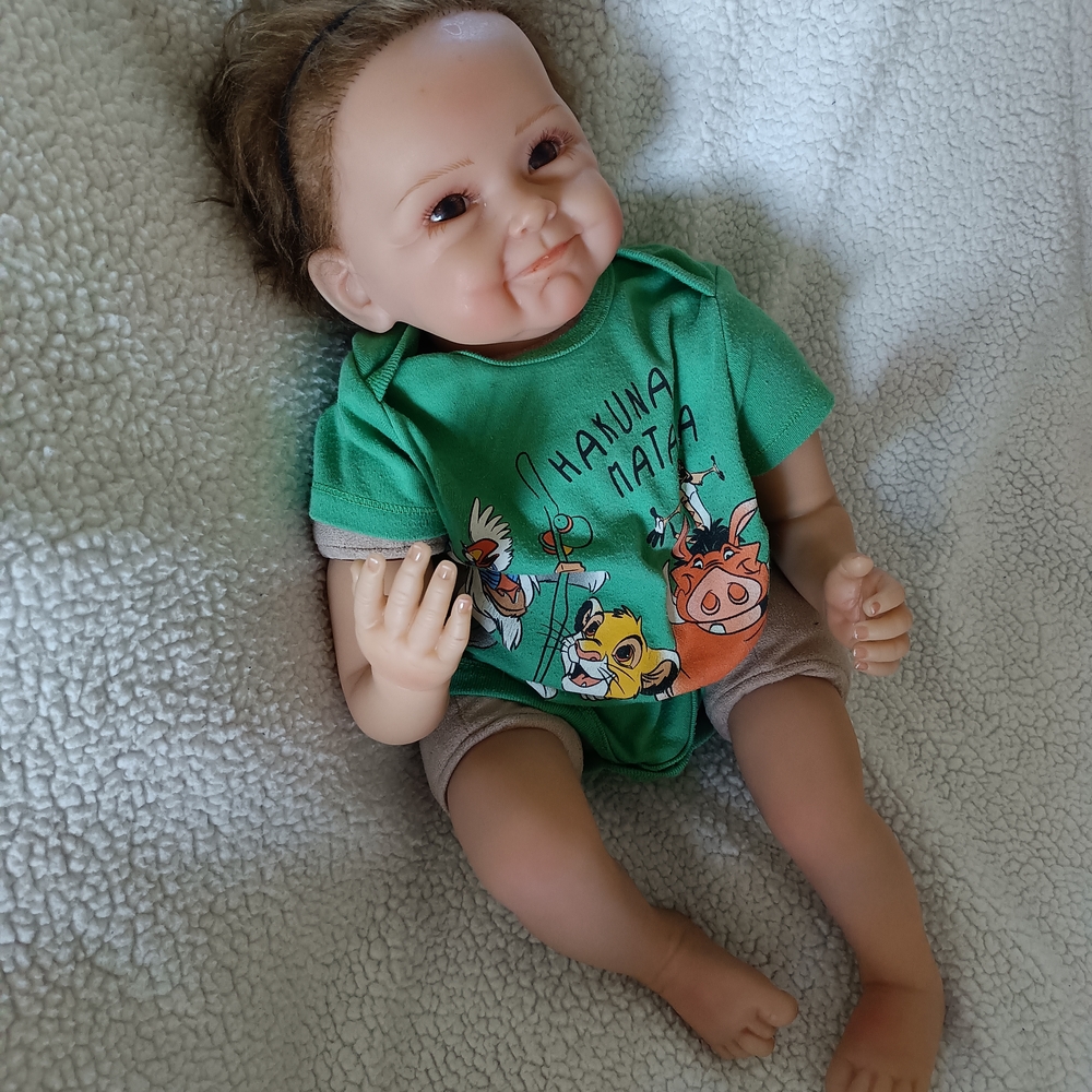 Reborn like Baby Doll Half Silicone and Half Cloth.